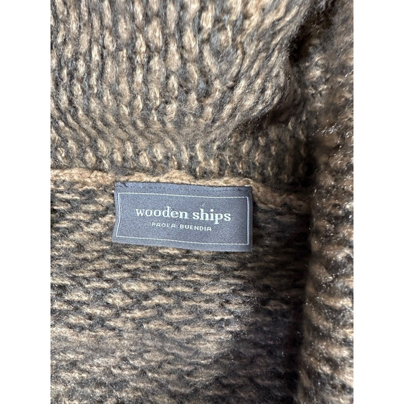 Wooden Ships Cardigan Womens Size S/M Open Front Brown Mohair Wool Blend - Picture 3 of 6